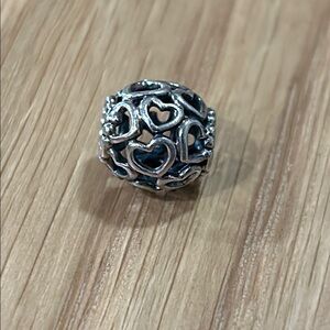 Pandora Open Heart Silver Charm Bead